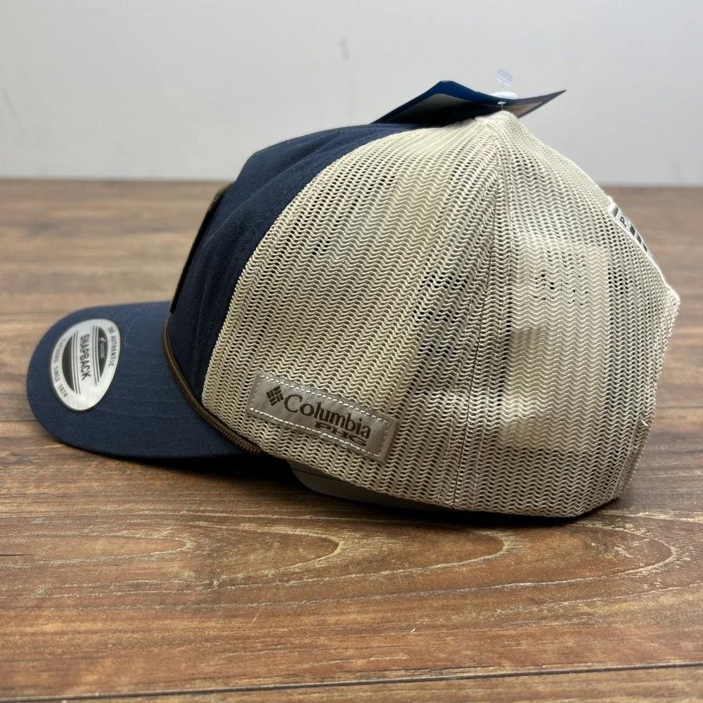 Columbia Phg Big Buck Mesh Snap-Back Cap Blue Tan Hunt‎ Line Unisex NWT